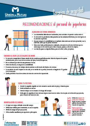 Recomentaciones al personal de jugueterías