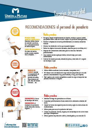 Recomendaciones al personal de panadería