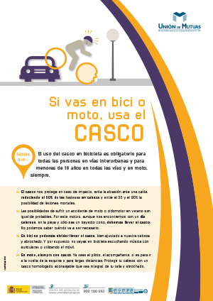 Si vas en bici o moto, usa el casco