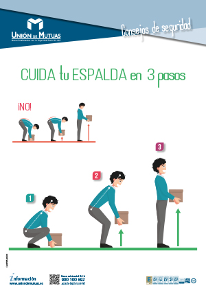 Cuida tu espalda en tres pasos