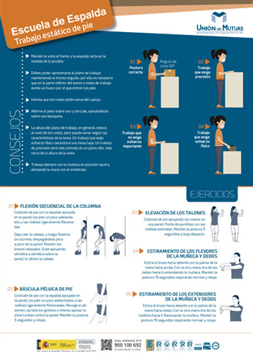 Escuela espalda: trabajo de pie