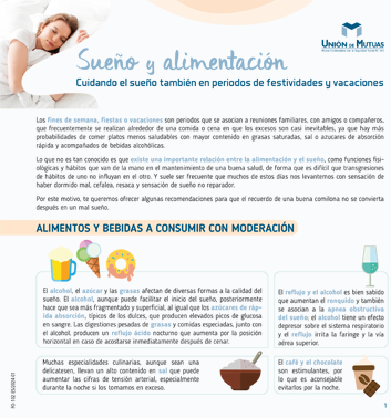 Sueño y alimentación. Cuidando el sueño también en periodos de festividades y vacaciones FO-102-ES-2024-01