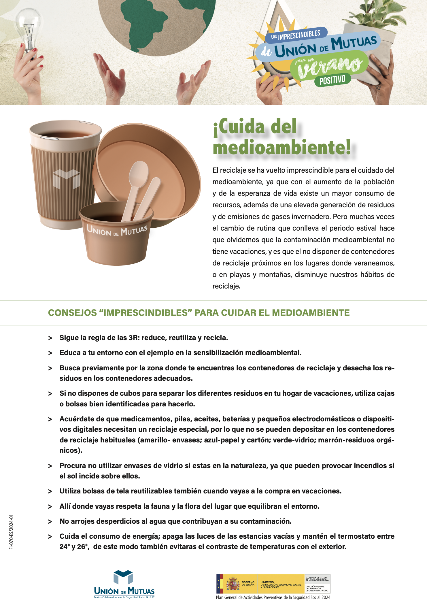 Cuida del medioambiente