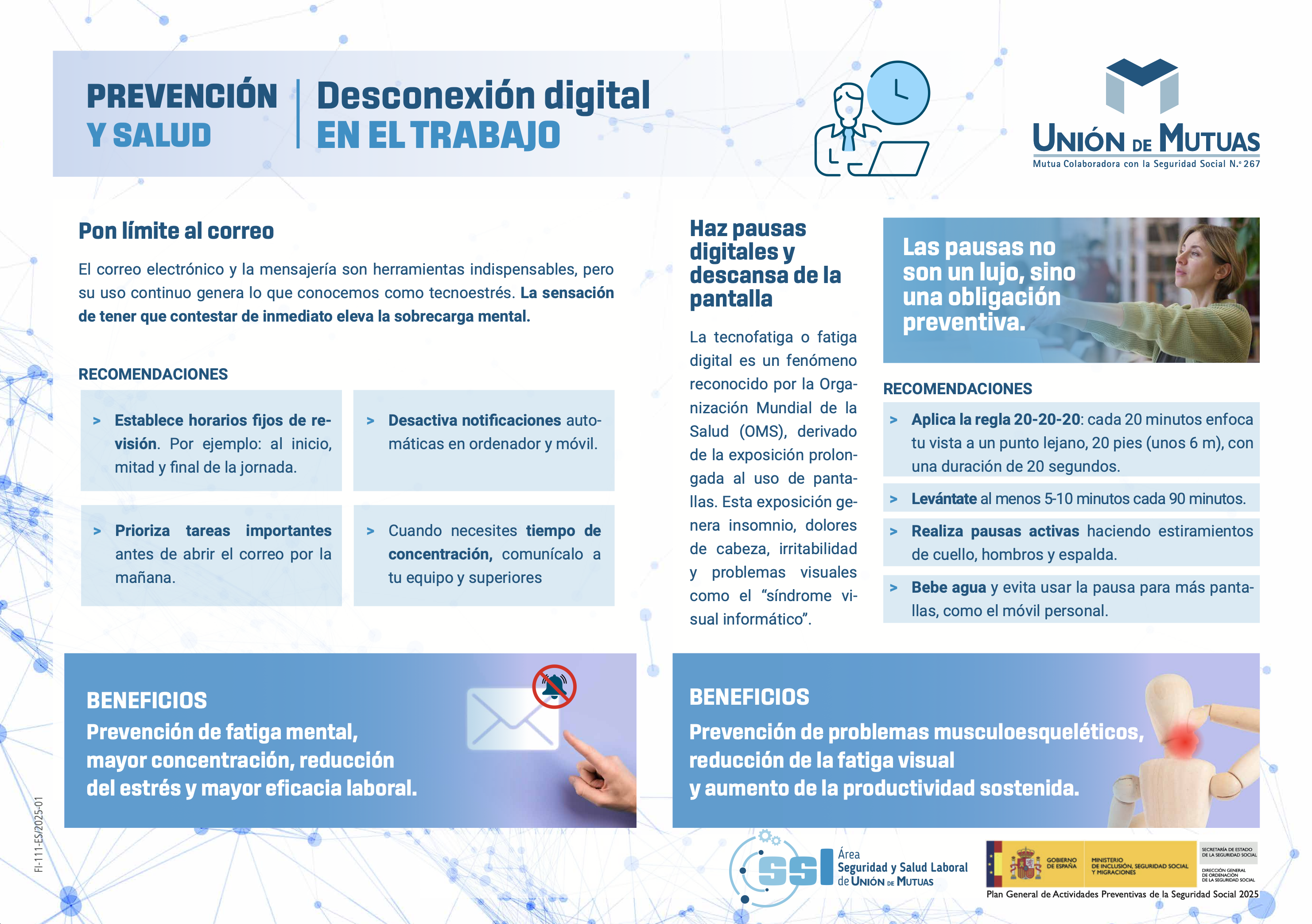 Prevención y salud. Desconexión digital en el trabajo FI-111-ES 2025-01