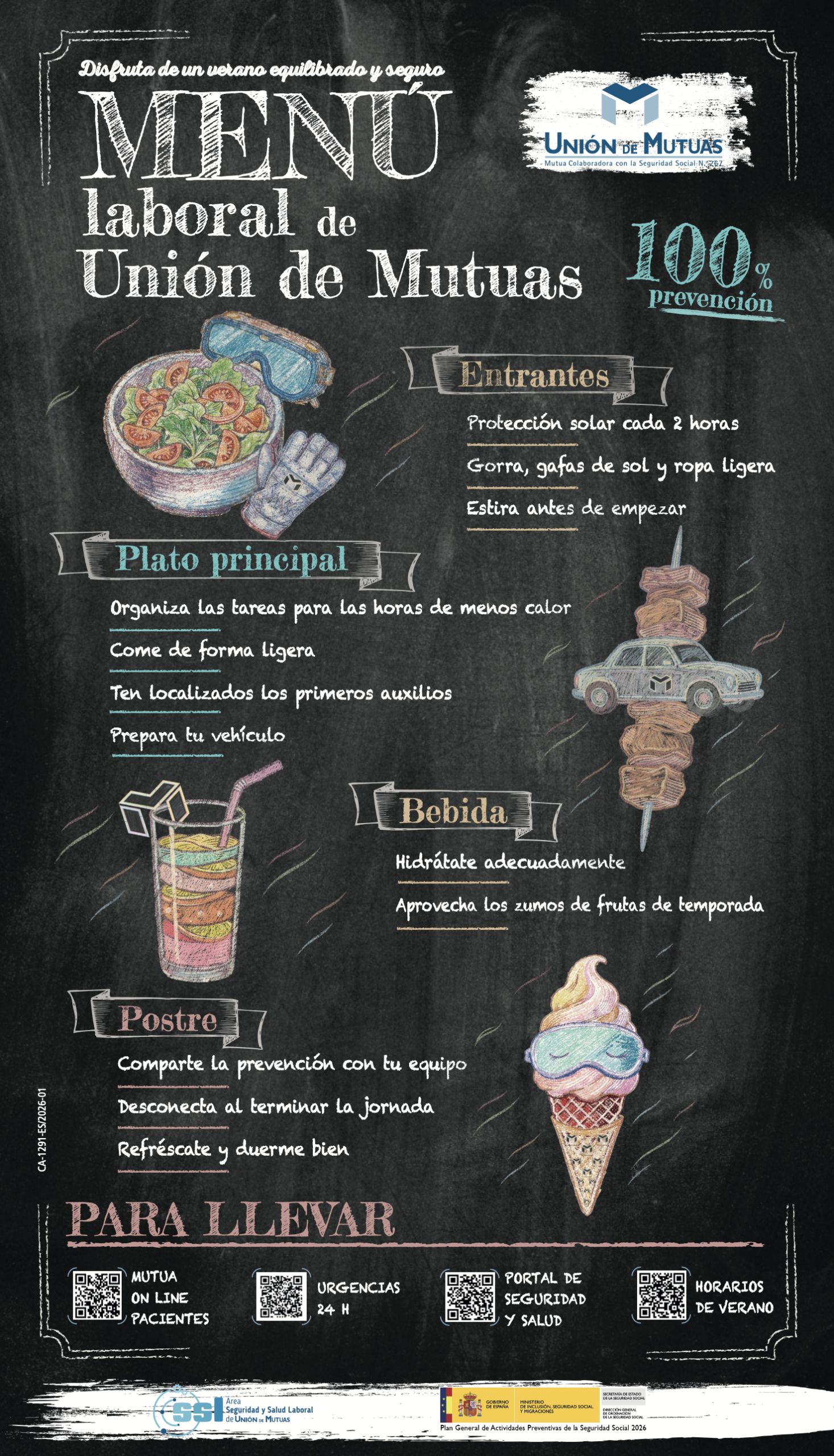 Menú laboral de verano – Cartel