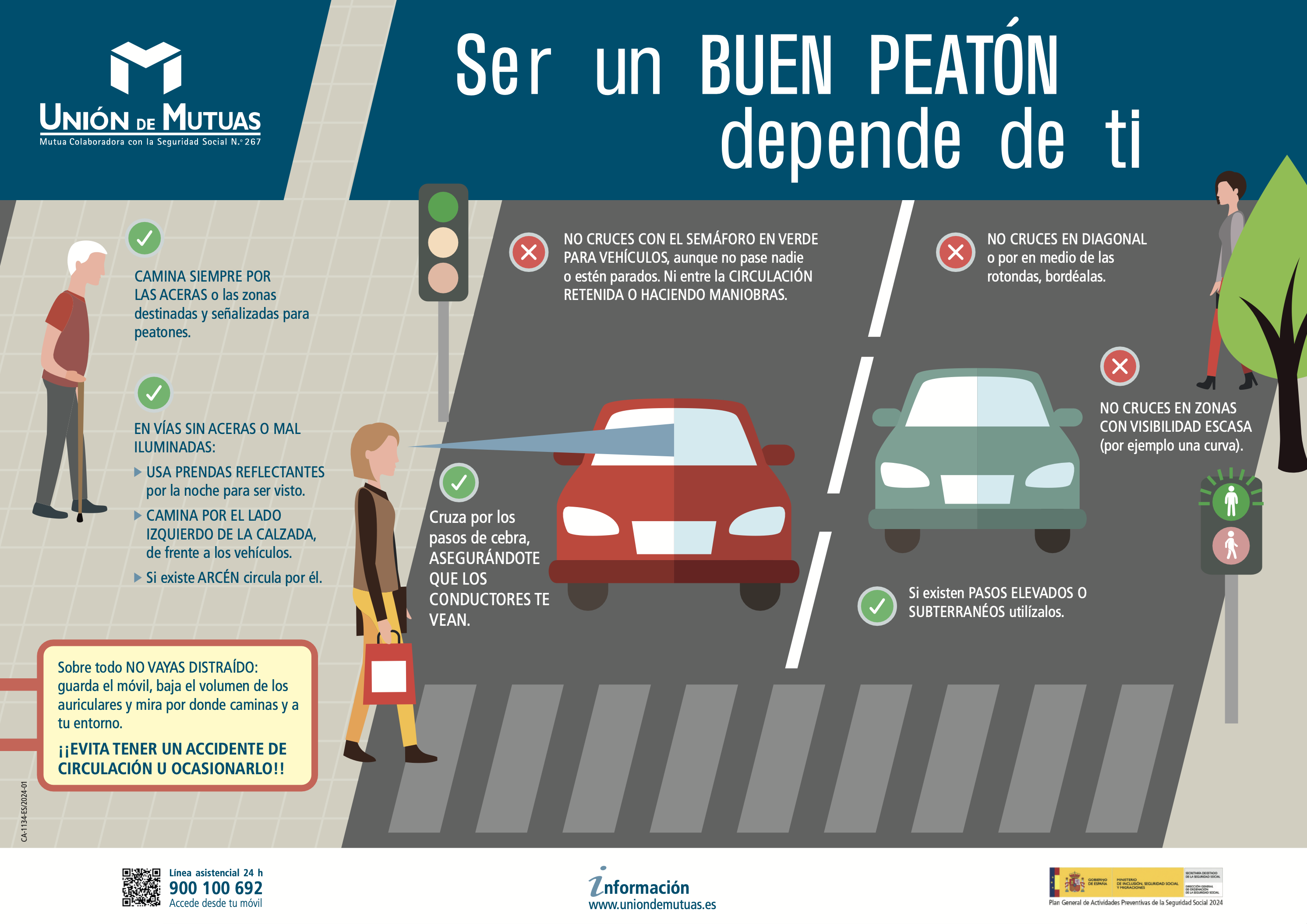 Ser un buen peatón depende de ti