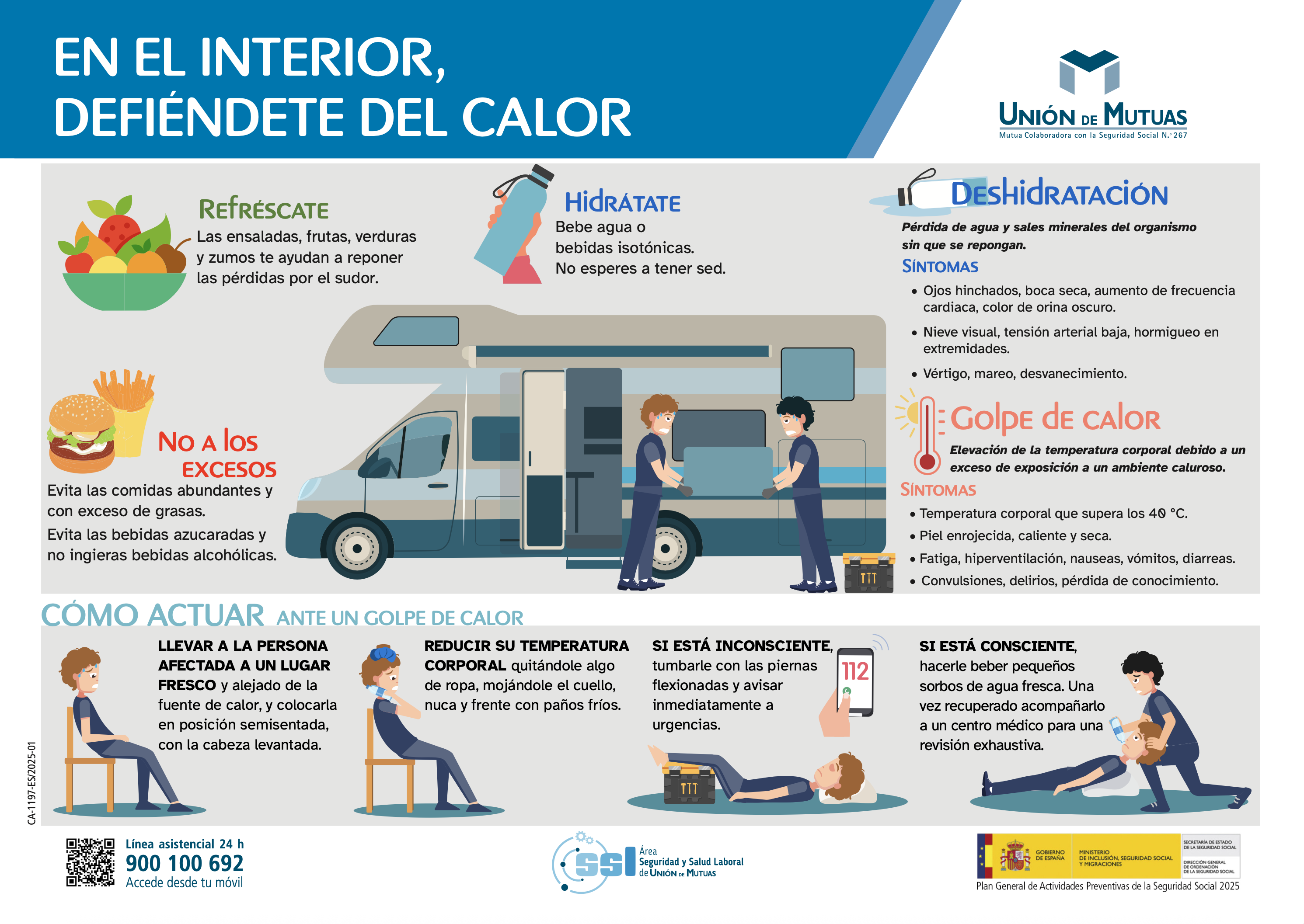 En el interior defiendete del calor caravanas