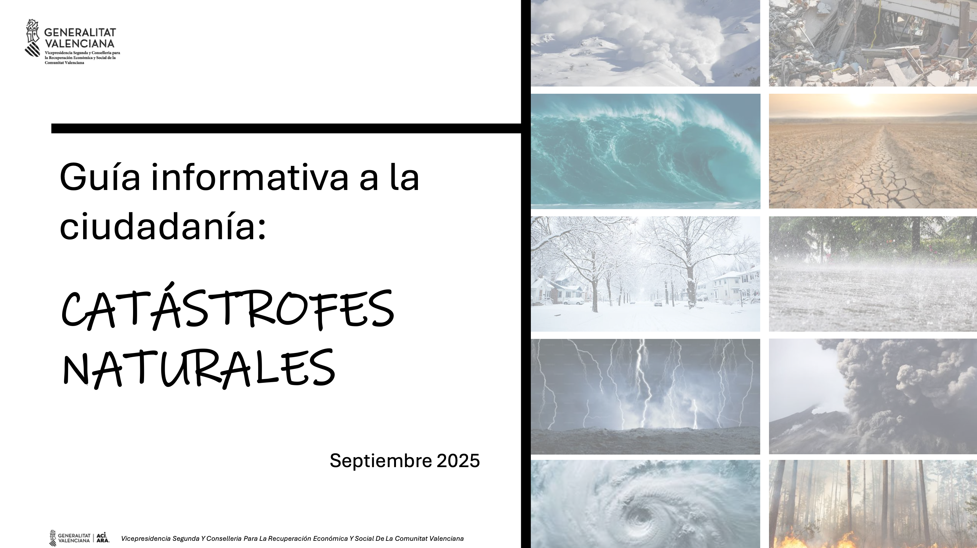 Guía informativa para la ciudadanía sobre catástrofes naturales de la Generalitat Valenciana