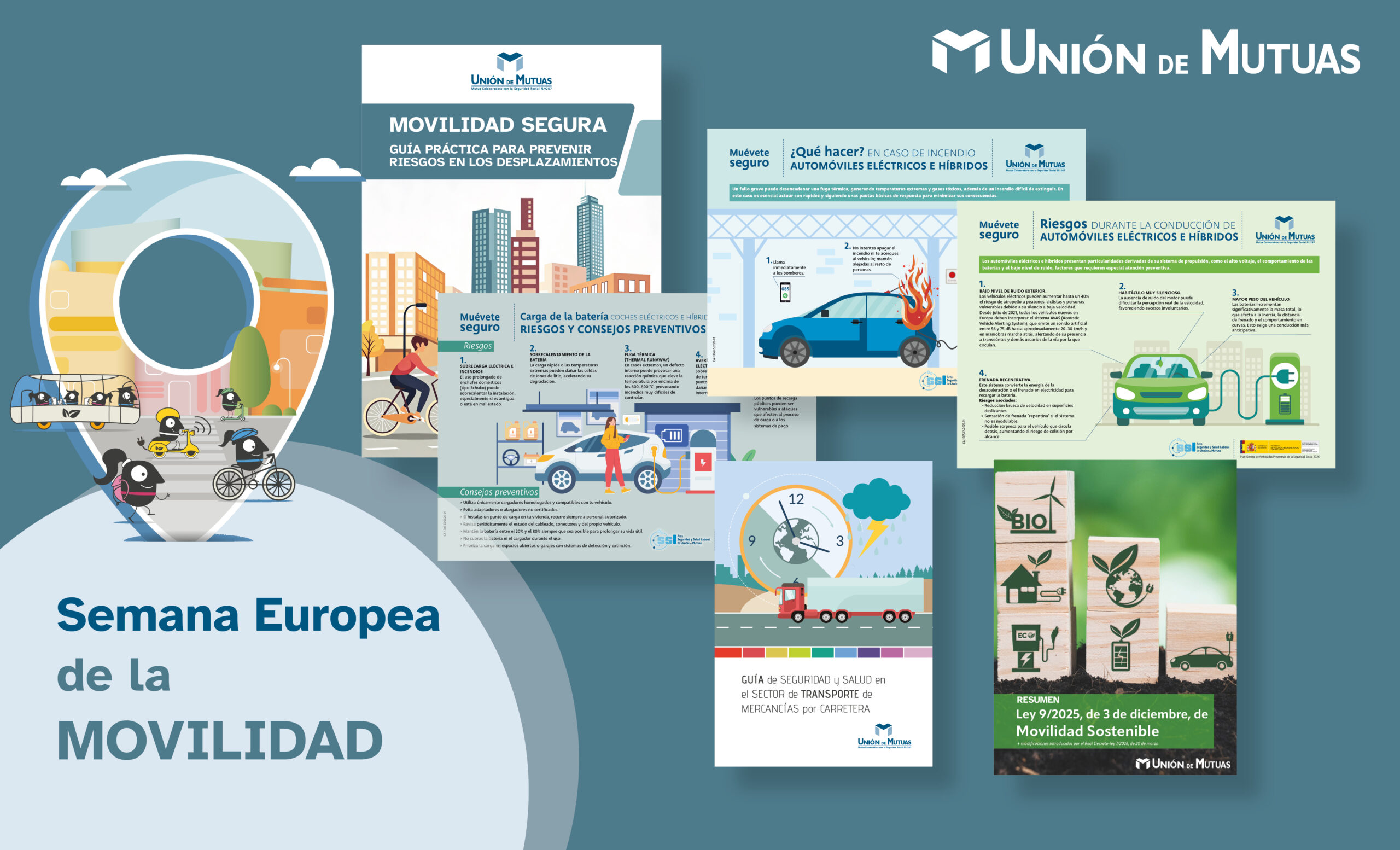 Unión de Mutuas celebra la Semana Europea de la Movilidad poniendo el foco en una movilidad más segura, sostenible y adaptada a las nuevas formas de desplazamiento