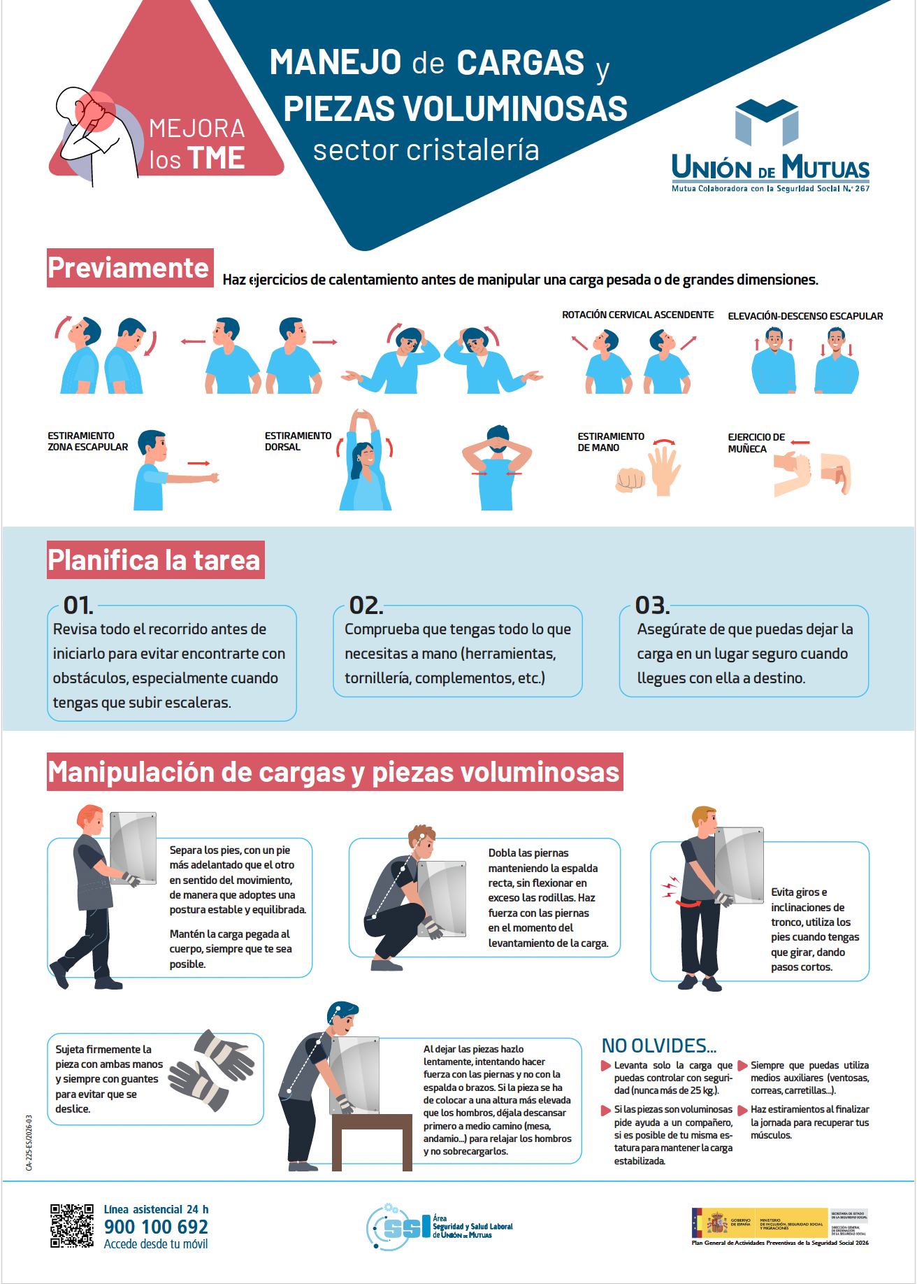 Manejo de cargas y piezas voluminosas S. Cristalería (cartel)