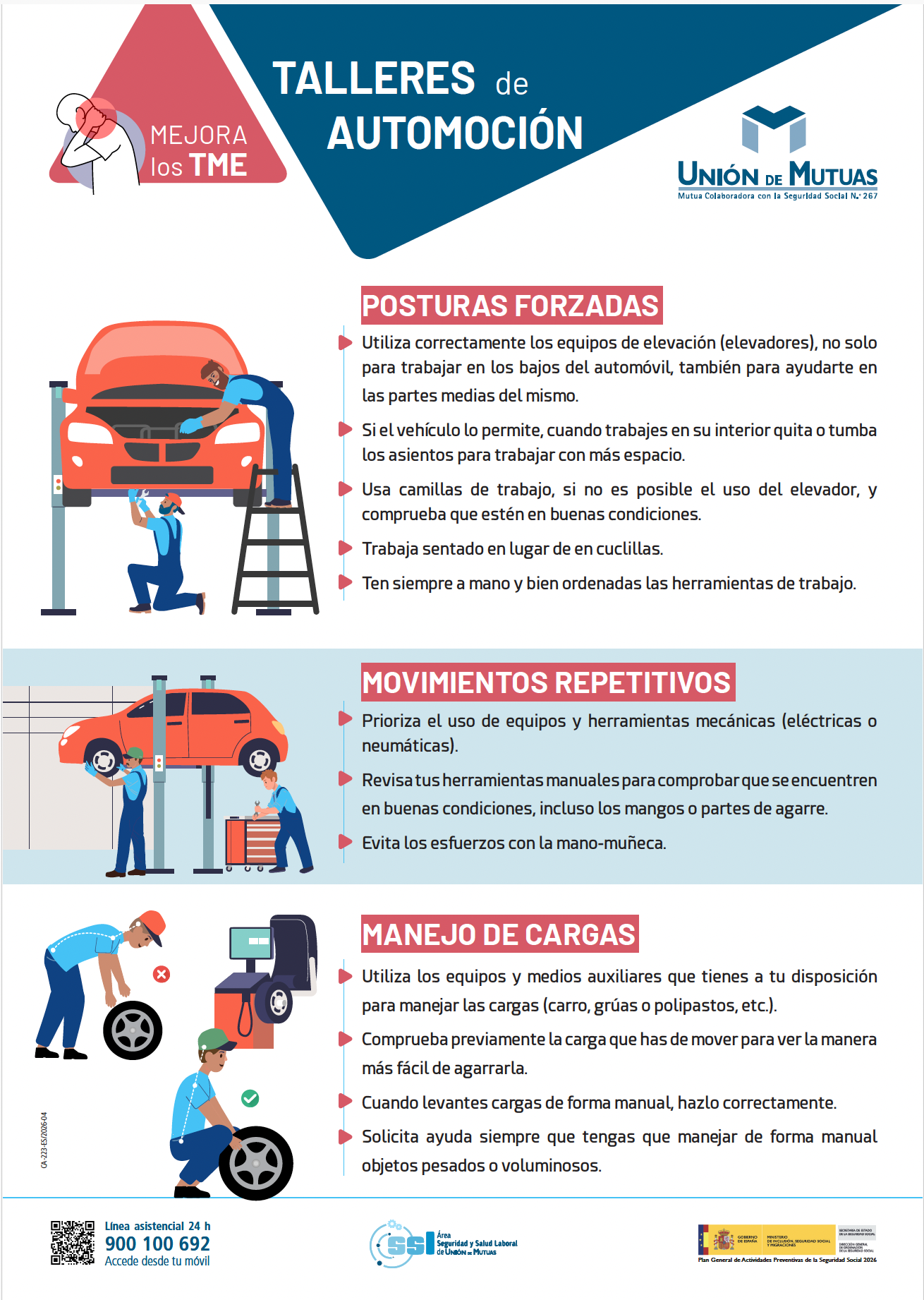 TME en talleres de automoción (cartel)